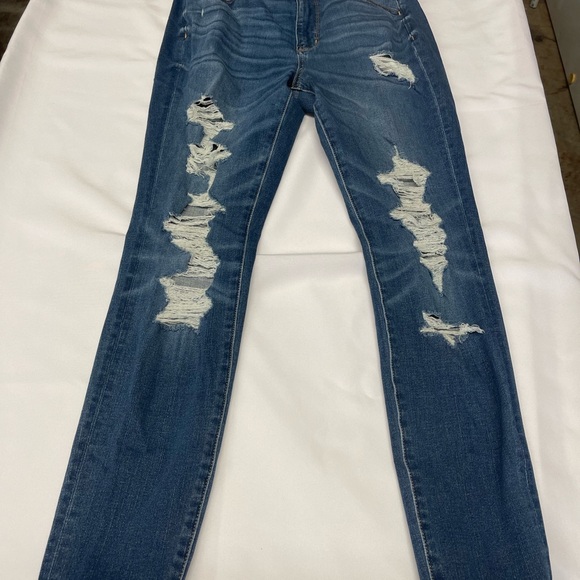 American Eagle Super High-Rise Jegging Distressed Ripped Skinny Jeans Size 8 - Picture 1 of 8